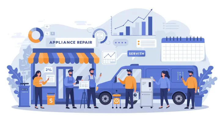 Automated appliance service reminder call center technology