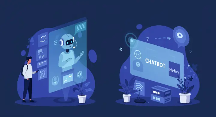 AI chatbot interface on website screen assisting customers across retail, appliances, and solar power industries