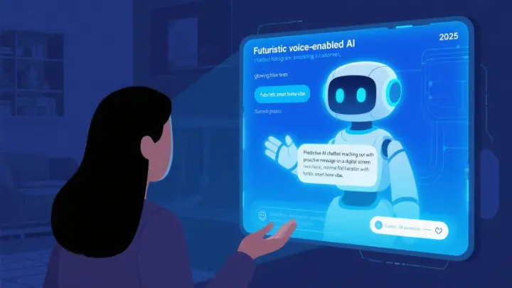 Digital assistant icon representing cross-industry chatbot use in 2025