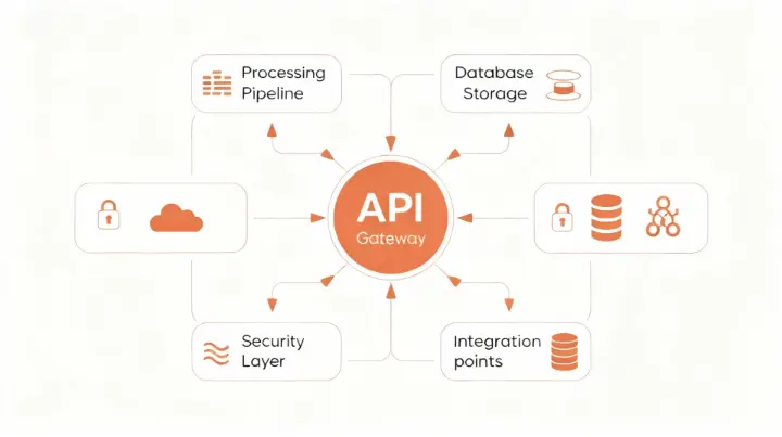 Microservices architecture diagram for scalable AI compliance system with secure integrations