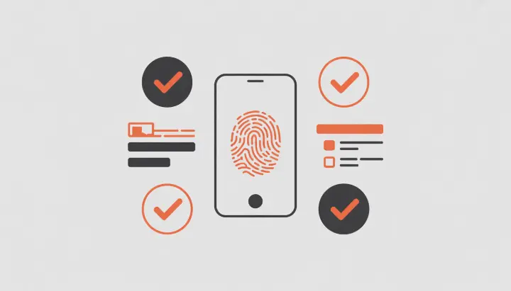 Alt: "AI-powered KYC identity verification process using biometric authentication for mobile money"