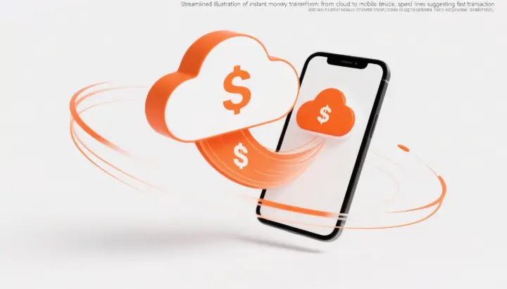 Alt: "Instant micro-loan disbursement through AI-automated mobile money platform"